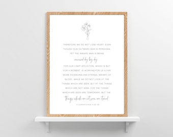 2 Corinthians 4:18 Bible Verse Printable Bible Quote Wall Art Digital ...