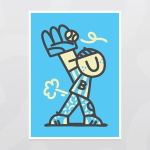 Descarga instantánea, ilustración para habitaciones infantiles con temática de béisbol deco / Incluye versiones azul, amarillo y rosa / Para marcos ikea.
