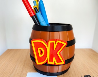 Donkey Kong-Inspired Barrel Organizer - Perfect for Storing Pencils and More