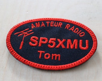 Personalized Amateur Radio Patch: Embroidered Call Sign, Custom Ham Radio Gift