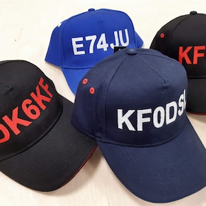 Roepnaam Ham Radio Operator Cap Hoed 5 panelen gepersonaliseerd met borduurwerk Roepnaam voorkant Gepersonaliseerd met borduurwerk Cadeau Hamradiofest