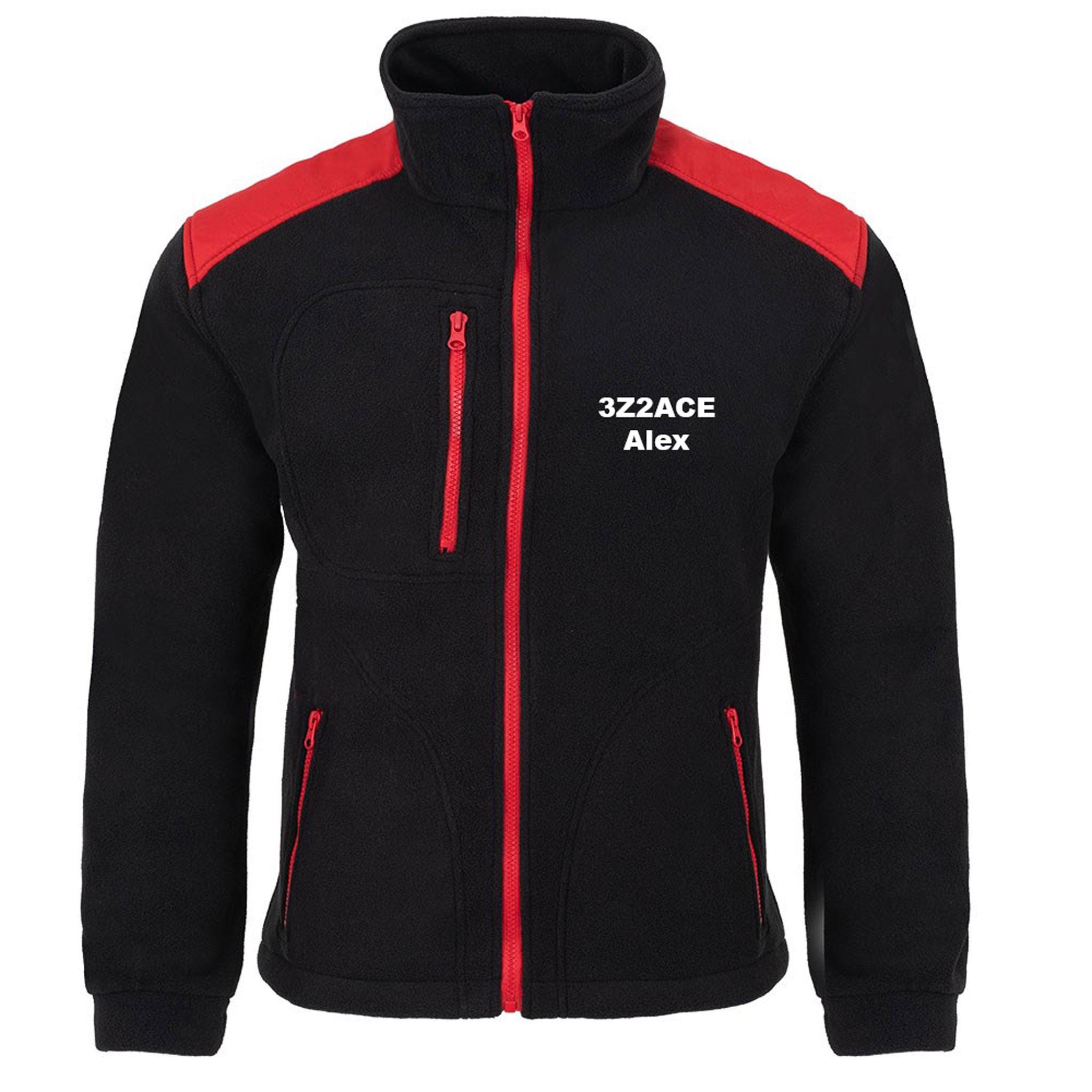 Callsign Ham Radio Amateur Radio Fleece Premium Quality - Personalised with embroidery front chest with your Callsign and Name BK/RD