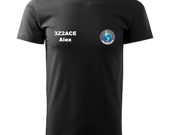 Embroidered Ham Radio T-Shirt: Personalized Callsign & Name