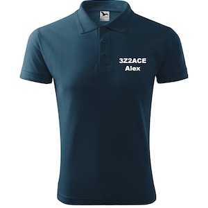 Polo de piqué con distintivo de llamada de radioaficionado - Personalizado con bordado