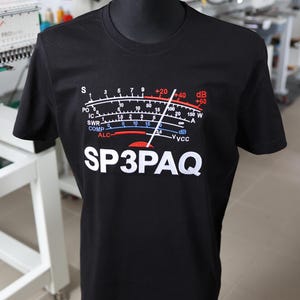 Personalized Embroidered S-Meter T-Shirt: Amateur Radio Callsign