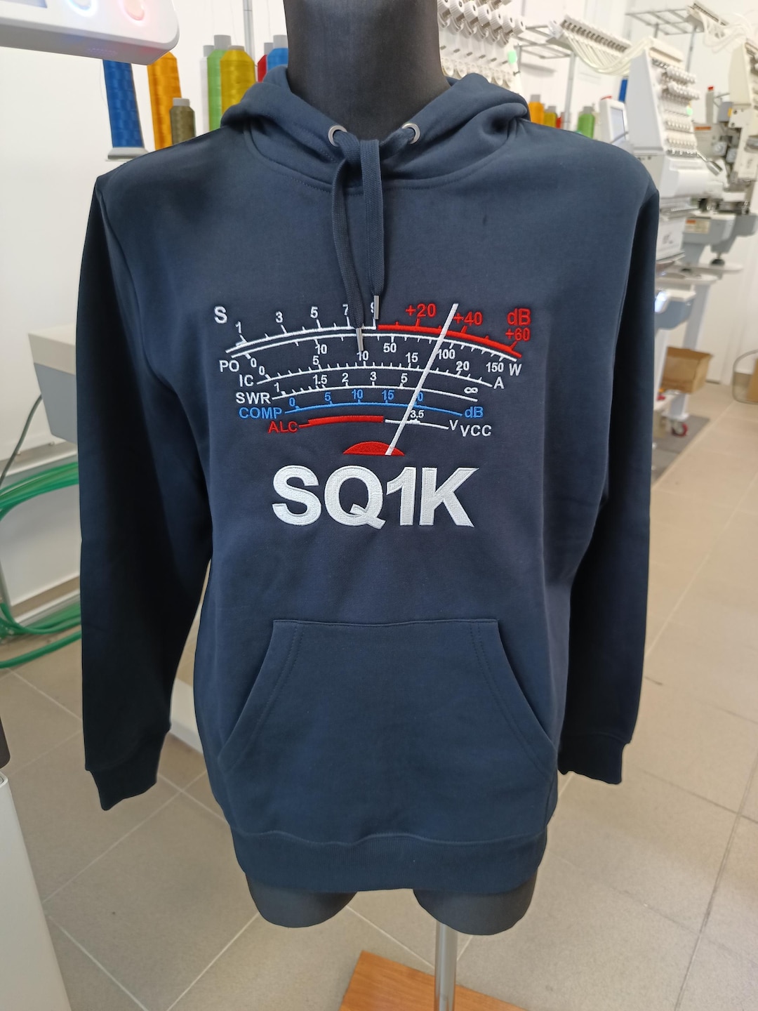 S-meter With Callsign, Sweatshirt, Amateur Radio Station, Antenna, Hoodie  (S-5XL) Premium Quality, Made With Embroidery for Enthusiast