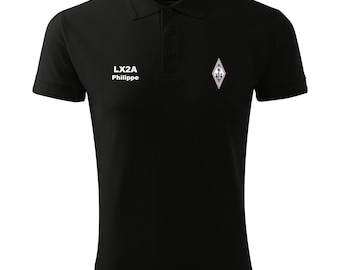 Radioamateurs du Luxembourg Polo Shirt with Embroidered Logo and Your Call Sign