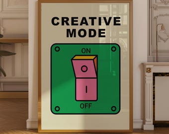 Creative Mode Print, Retro Wall Art, Quirky Dopamine Apartment Decor, Unframed Printed Gift