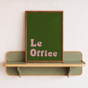 Le Office Print, Retro Office Wall Art, Green Home Office Decor, Physical Poster