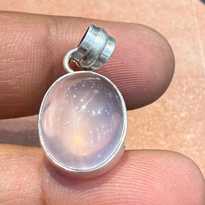 Rose quartz pendant necklace spiritual gift 925 sterling silver
