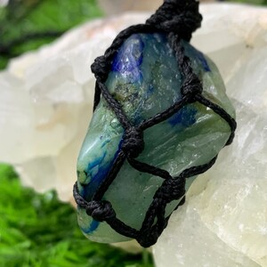 Chrysocolla raw necklace macrame necklace spiritual gift