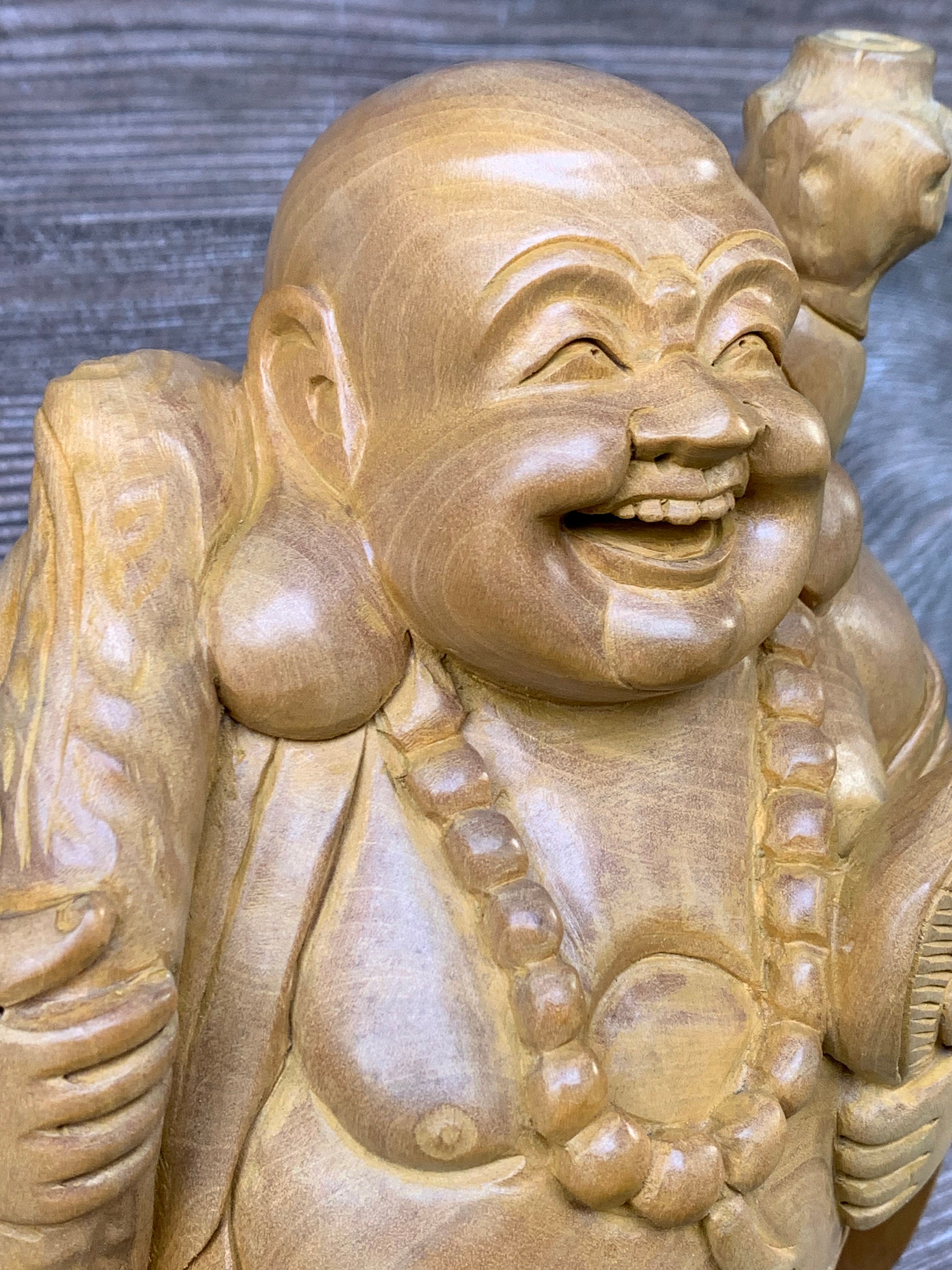 Wooden Laughing Buddha Statue 8 5 Inches Tall Laughing Buddha For Wooden Laughing Buddha Statue 8 5 Inches Tall Laughing Buddha For
