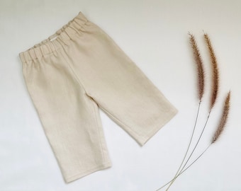 Beige Linen Pants | Sizes 000-5 | Handmade | Baby | Toddler |