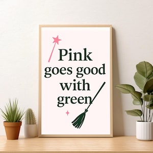 Pink & Green Wicked magical print
