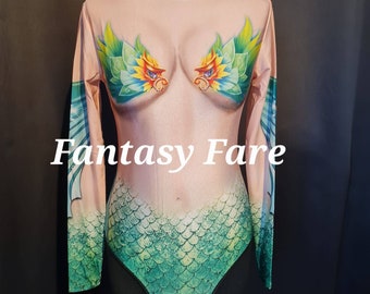 Cosplay Stage Wear 3D Contoured Mermaid Fancy Dress / Drag/ Halloween Costume Swimsuit Bodysuit Leotard