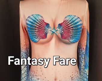 Cosplay Stage Wear 3D Contoured Mermaid Fancy Dress / Drag / Halloween / Aerialist/ Zentai /  Costume Swimsuit Bodysuit Leotard