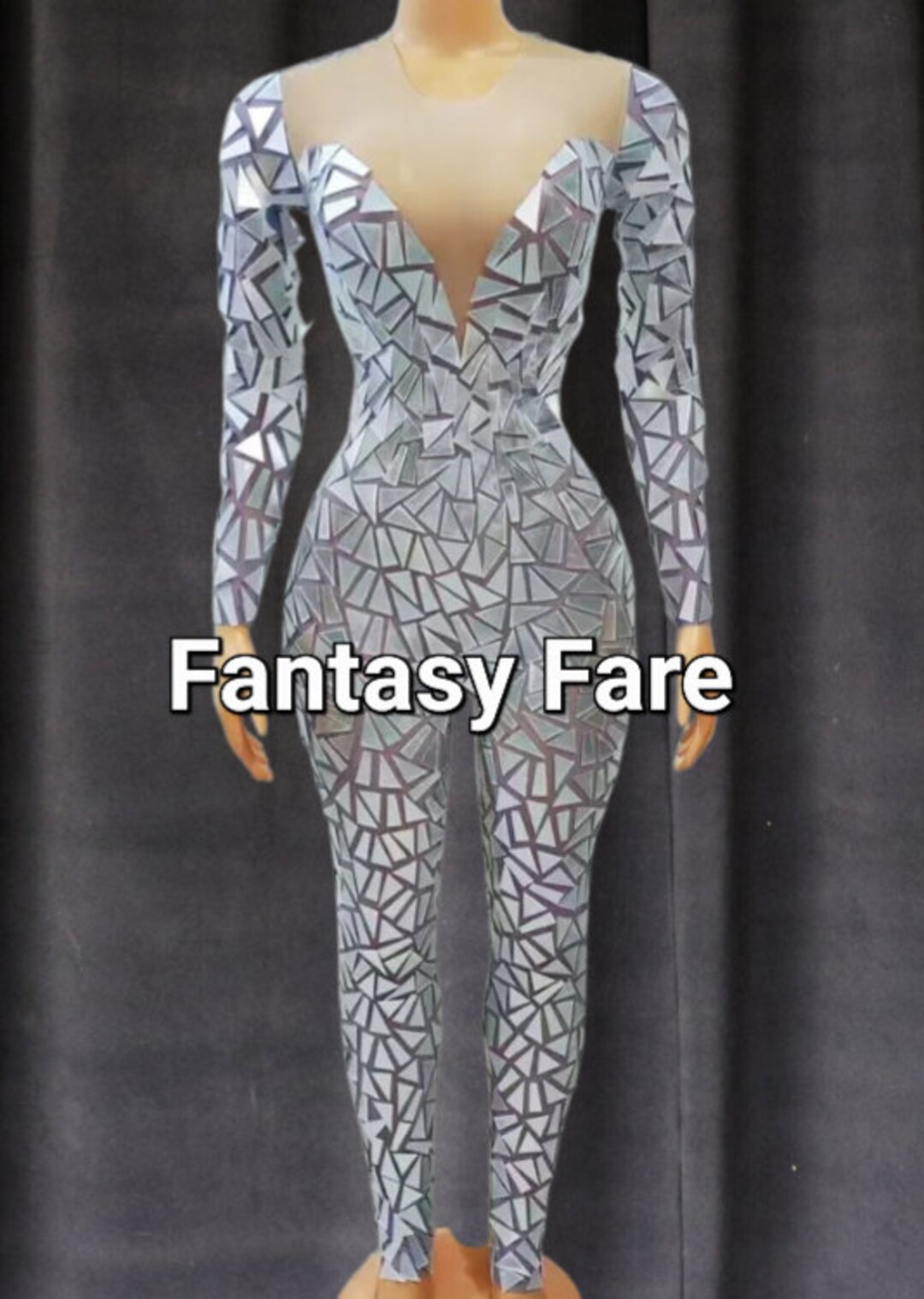 3D Print Metalic Mirror Jumpsuit / Catsuit / Bodysuit Etsy