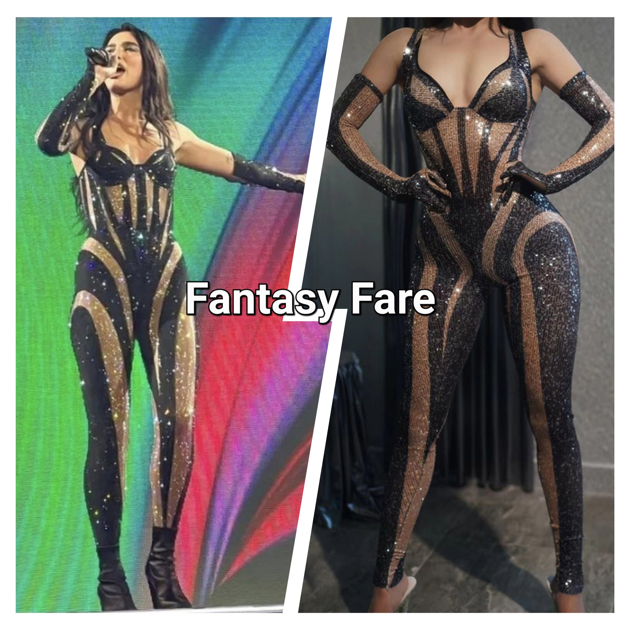Shakira Catsuit,Black spandex Unitard, Exotic Dance wear for women or –  Kikimora Fashion Store