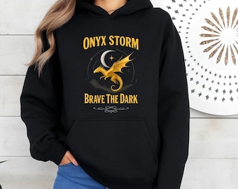 Onyx Storm Dragon Hoodie: Rebecca Yarros Bookish Fantasy Sweatshirt