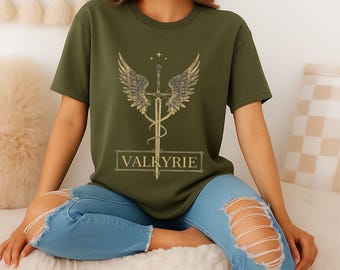 Valkyrie Sword T-Shirt: ACOTAR Inspired Wings & Stars Tee