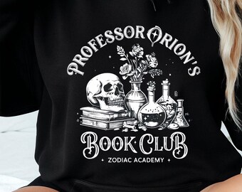 Zodiac Academy Hoodie: Professor Orion's Book Club, Dark Academia Pullover