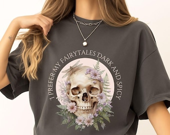 Dark Fairytale Skull T-Shirt: Gothic Romance Reader Tee