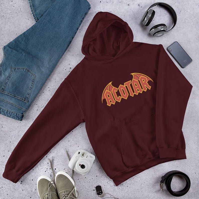ACOTAR Bat Wings Hoodie | Fantasy Bookish Pullover | ACOTAR Inspired Hoody | Sarah J Maas Fan Gift | Dark Fantasy Reader Sweatshirt