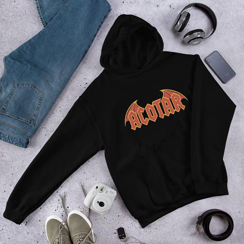 ACOTAR Bat Wings Hoodie | Fantasy Bookish Pullover | ACOTAR Inspired Hoody | Sarah J Maas Fan Gift | Dark Fantasy Reader Sweatshirt