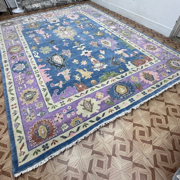 Oushak Rugs Blue Colour