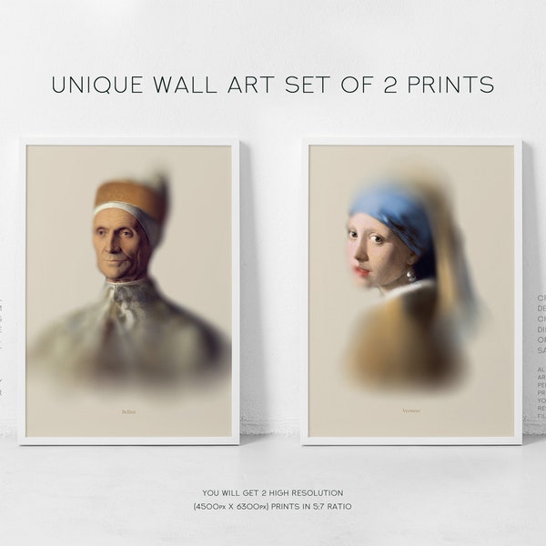 Renaissance wall art history art printable wall prints Bellini fine art prints Vermeer wall art girl with pearl earring