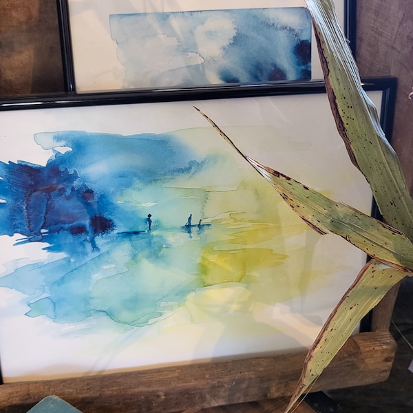 Aquarelle marine abstraite