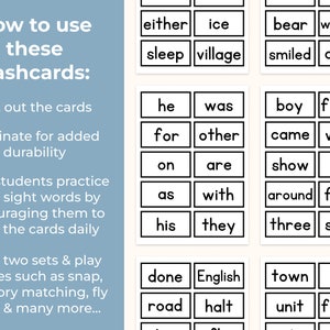 Fry's Sight Words Flashcards Bundle, First to Tenth Hundred (printable ...