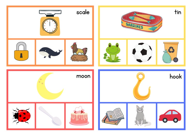Sticky Notes Rhyming Words Rhyming Words Clip Cards – Pre-k to Kindergarten (digital Download) - Etsy
