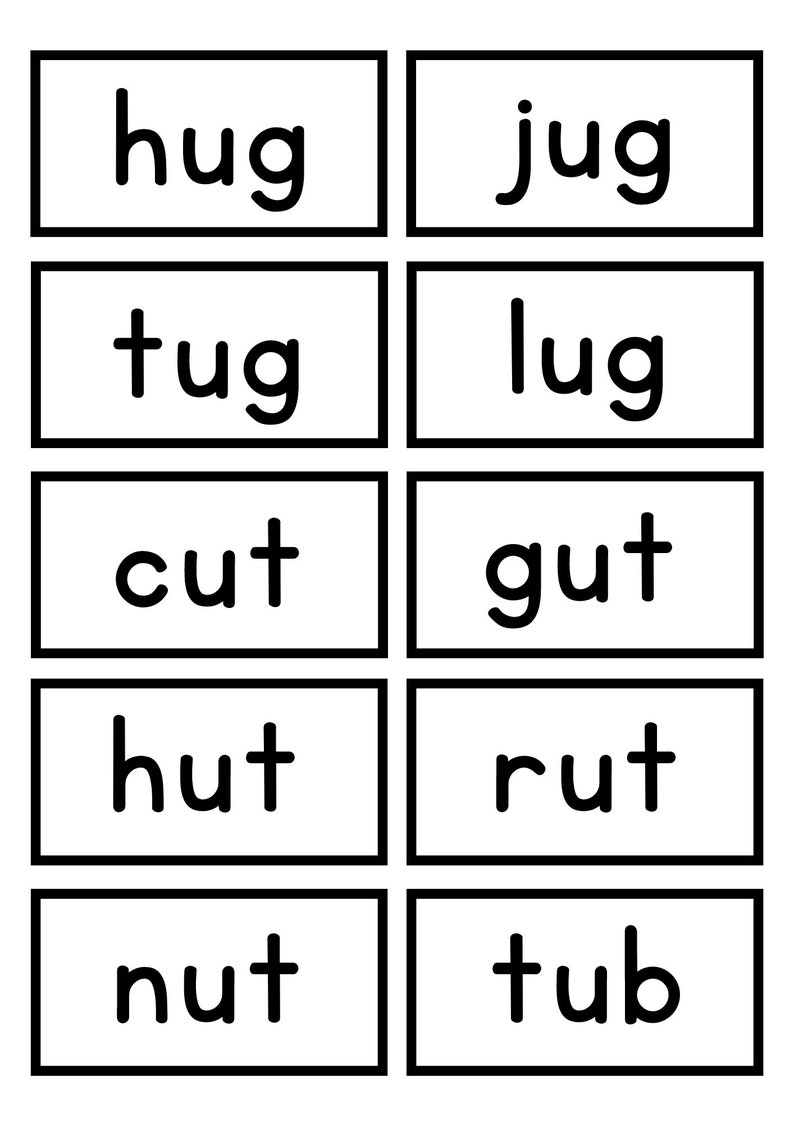 CVC Words Flashcards Consonant Vowel Consonant Reading Blend CVC Words