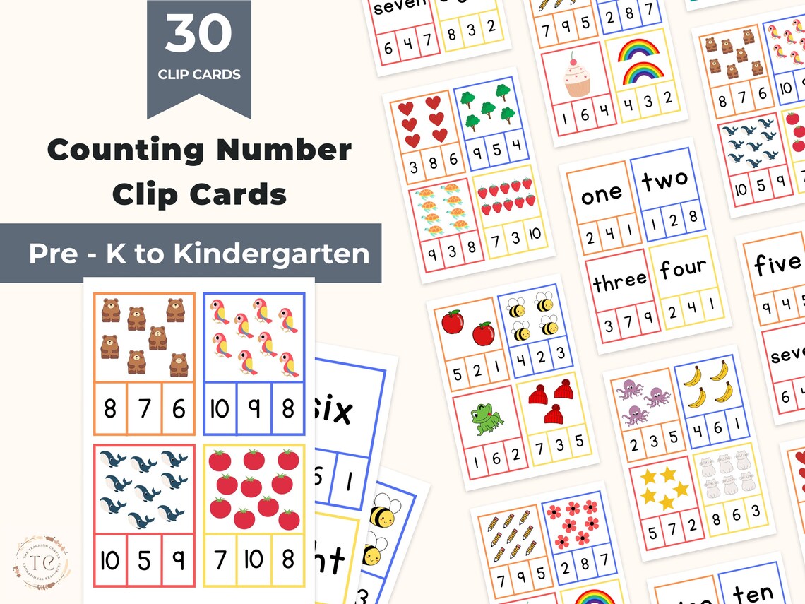 Counting Clip Cards! Numbers! Clip Cards! Number Cards! Mathematics ...