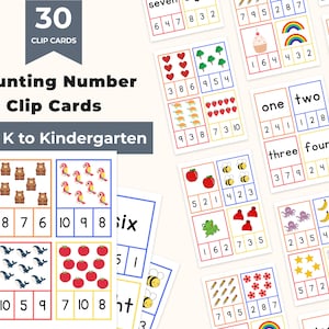 Counting Clip Cards – Math Activity, Pre-k to Kindergarten (digital ...