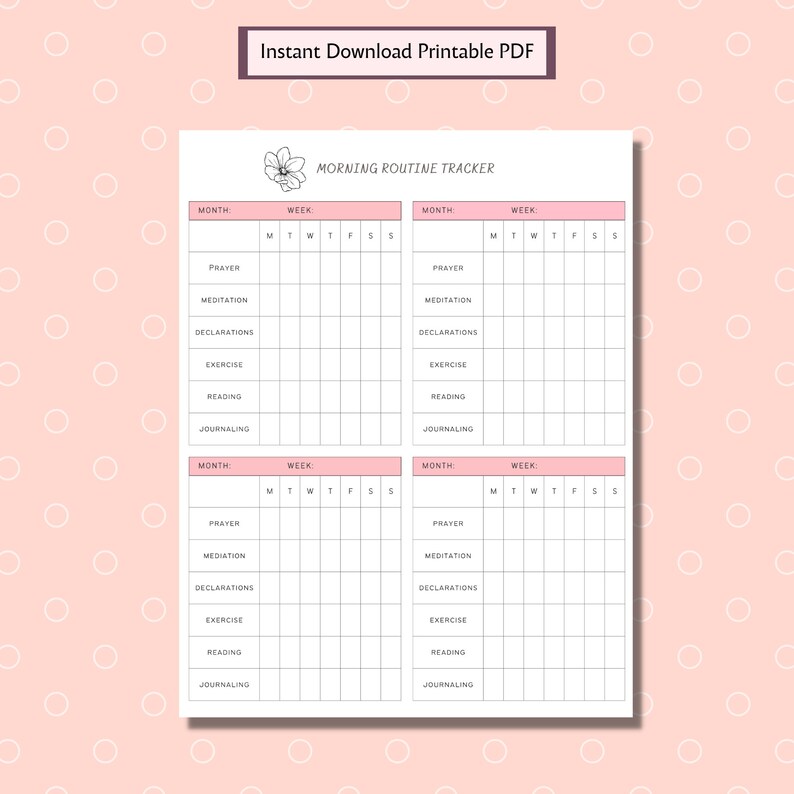 Printable Christian Woman Daily/weekly Routine Tracker Routine Checklist Printable Daily Habit