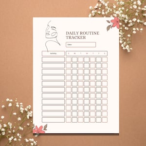 Printable Daily Routine Tracker | Routine Checklist Printable | Daily Habit Tracker | Letter PDF | Instant Download