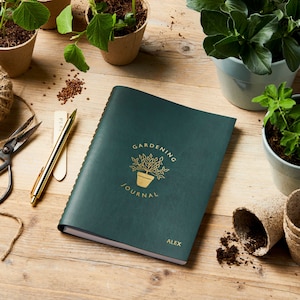 Personalised Leather Effect Gardening Journal - Gardening Planner - Gardening Organiser - Gifts for Gardeners
