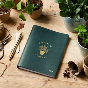 Personalised Leather Effect Gardening Journal - Gardening Planner - Gardening Organiser - Gifts for Gardeners - Garden Tools