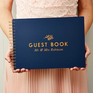 Personalised Classic Wedding Guest Book Guest Books For Wedding Wedding Guest Books image 1