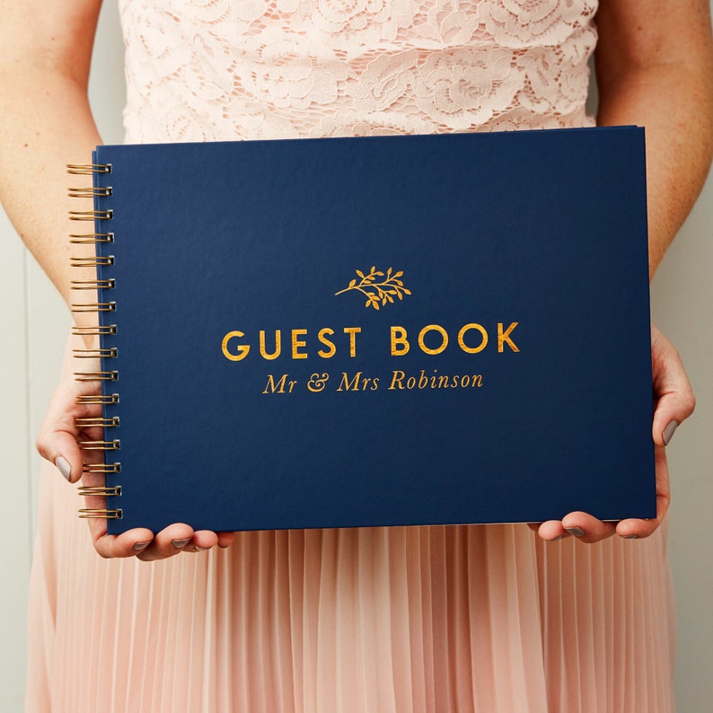 Personalised Classic Wedding Guest Book Guest Books For Wedding Wedding Guest Books image 1