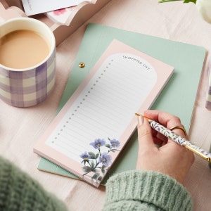 Wild Floral Shopping List Pad - Shopping List - Meal Planner - Fridge Shopping List - List Notepad