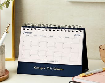 Personalised Traditional 2027 Desk Calendar - Yearly Desk Calendar - Tabletop Calendar - Flip Top Traditional Calendar