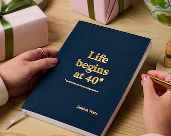 Personalized 40th Birthday Notebook – Vegan Leather Journal - 40th Birthday Gift - Gold or Silver Foil - 40th Gift *US Tariffs Included*