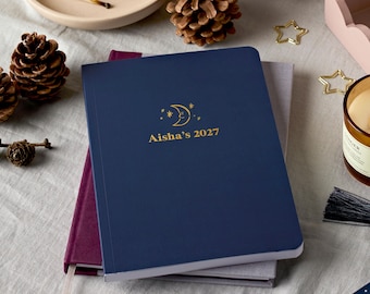 Personalized Celestial 2027 Diary – Mystical Weekly Diary - Gold Foil Diary 2027 - Weekly Planner - Personalised Diary *US Tariffs Included*