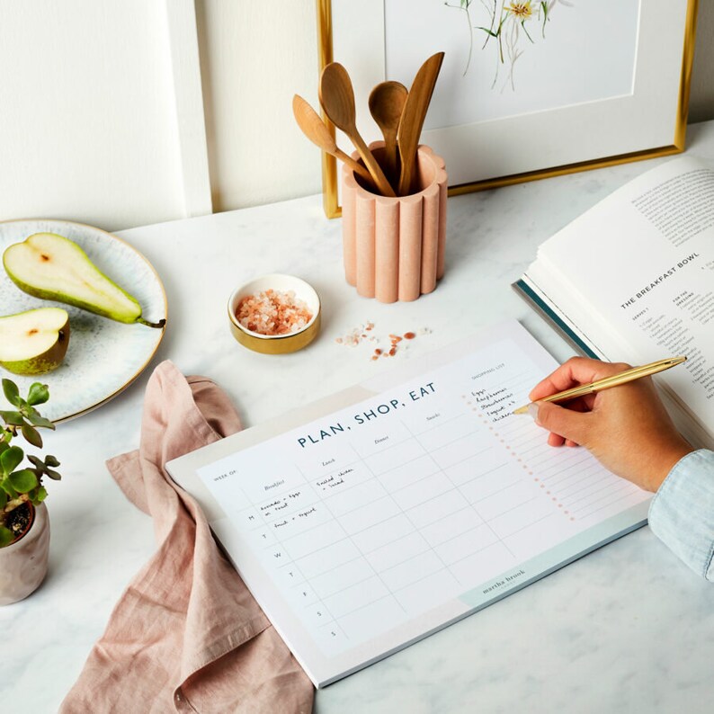 Essential Weekly Meal Planner Pad Food Shopping List Meal Etsy