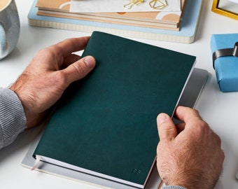 Personalized Faux Leather A5 Notebook: Classic Journal with Ribbon Marker