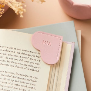 Personalised Heart Shaped Corner Bookmark - Pink Bookmark - Personalised Bookmark - Gifts for Book Lover - Heart Bookmark - Initial Bookmark