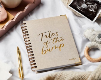 Personalized Pregnancy Journal: 'Tales of the Bump' Embossed Keepsake - *US Tariffs Included*